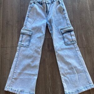Risen Light Blue Cargo Women Jeans